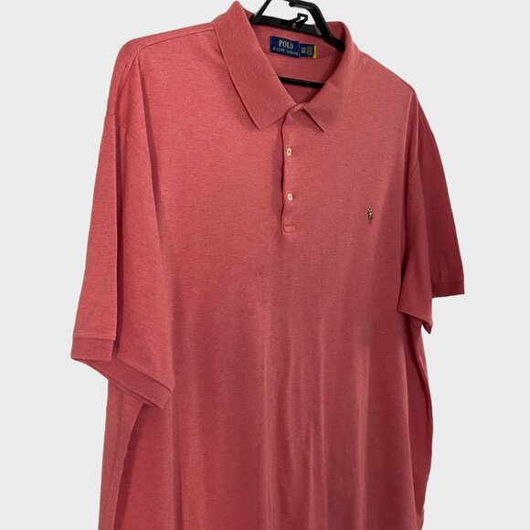Polo By Ralph Lauren Big & Tall Soft Cotton Polo Shirt Light Red Men's Size 3XB - Picture 4 of 10